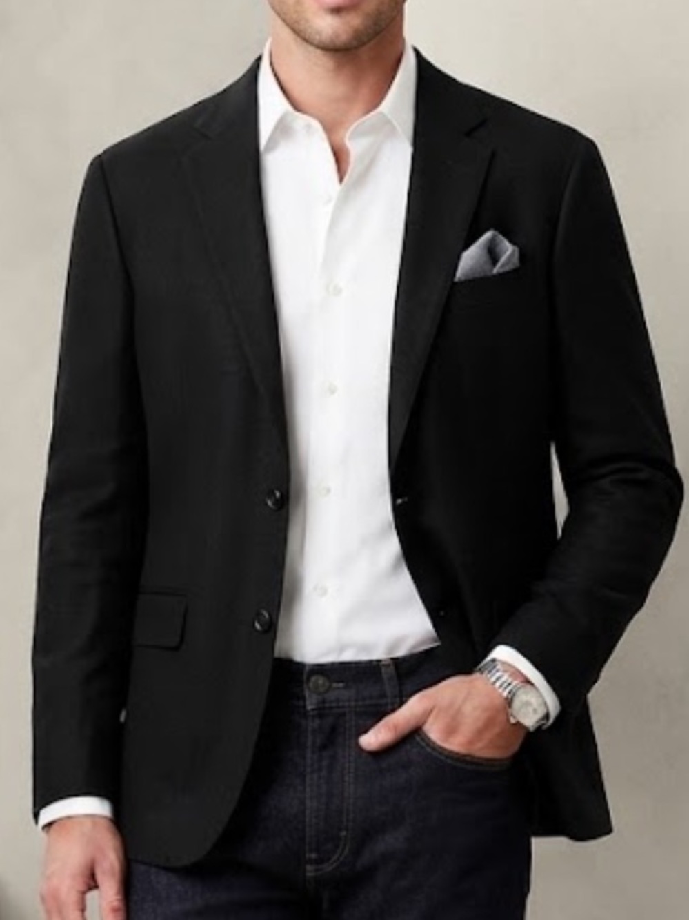 Banana Republic Mario Bellucci Italian Fabric knit Wool Blazer Jacket 40 Short